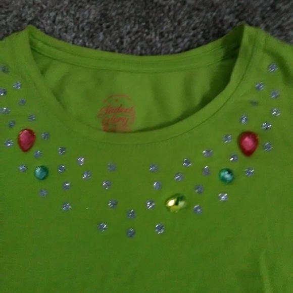 Green Jeweled Long Sleeve|Faded Glory - Picture 1 of 2